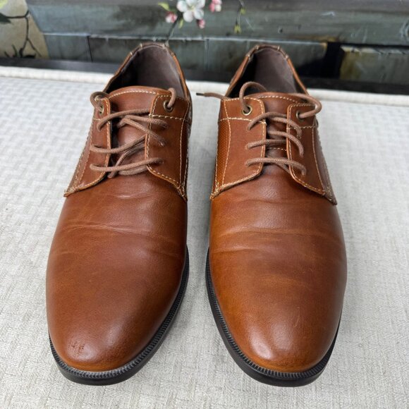 Freeman Free-Flex Mitchell Mens Size 10.5W Brown Faux Leather Oxford Dress Shoes main image 8